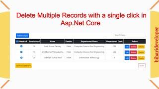 Delete multiple rows using checkbox in Asp.Net Core and Entity Framework