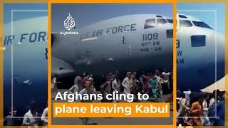 Shocking footage of Afghans falling from sky after clinging to US plane | AJ #shorts