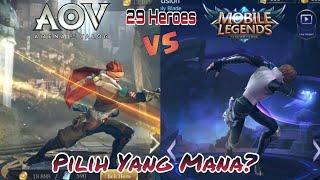 ARENA OF VALOR vs MOBILE LEGENDS || 29 HERO Side by side_INSPIRASI atau PLAGIAT? #1