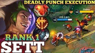 SETT BRUTAL ONE PUNCH MVP PLAY! SEMI TANK KILLER BUILD - TOP 1 GLOBAL SETT BY Ω落天使Ω - WILD RIFT