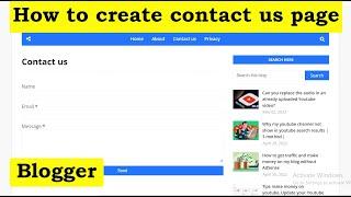 how to create contact us page in blogger/blogspot 2022