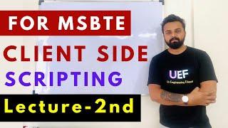 Client Side Scripting For MSBTE Diploma | Lecture - 2nd | With Full notes , Question Banks And Books