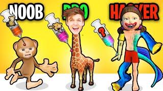 NOOB vs PRO vs HACKER In MERGE ANIMALS 3D!? (ALL LEVELS!)