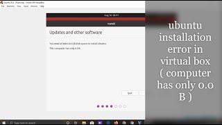 how to solve Ubuntu installation error in virtual-box