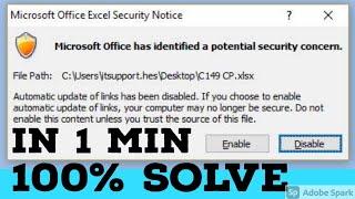 Microsoft Office has identified a potential security concern. | how to Microsoft office Error Solve