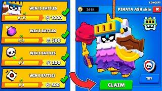 I Got PINATA ASH! Claim New Pin, Icons + Power League Gifts - Brawl Stars