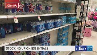 Many people stock up on essentials ahead of winter weather