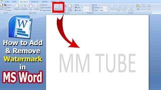 How to Add and Remove Watermark in Microsoft Word Document 2007