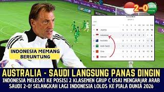 SAINGAN MENANGIS ~ Timnas Indonesia Melesat Ke Posisi 2 Klasemen Grup C Usai Menang 2-0 Vs Saudi