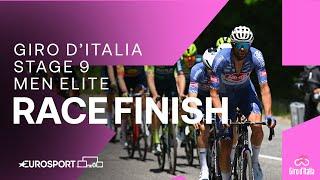 BREATHLESS FINISH!  | Giro D'Italia Stage 9 Race Finish | Eurosport Cycling