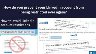 Tips to avoid being restricted on LinkedIn/how we can save linkedin account from restriction