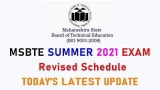 MSBTE SUMMER 2021 EXAM | REVISED EXAM DATES | TODAYS LATEST EXAM UPDATE