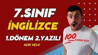 7. Sınıf İngilizce Dersi 1. Dönem 2. Yazılı Yeni (%99 Çıkabilir )