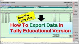 How to Export Data in Tally Educational Version . Fix Export Data Problem in Tally