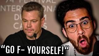 Matt Damon GOES OFF On Female Reporter | Hasanabi reacts