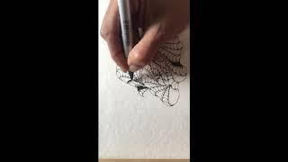 Zentangle using Tangle AQUAFLUER with CZT Sandhya Manne