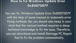 Fix Windows Update Error 0x8007007F