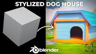 Stylized Dog House in Blender | TIMELAPSE | AniSculpt