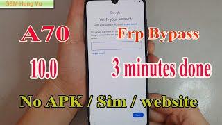 Samsung A70 Frp Bypass Android 10 2020 Solution without Sim Pin.