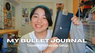 my bullet journal setup in traveler's notebook