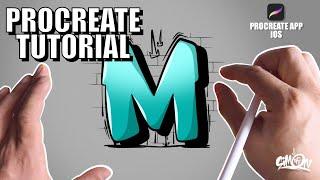 Letter M using Procreate app ️ Step by step Graffiti Tutorial