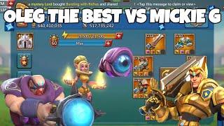 OLEGTHEBEST VS MICKIE G - 11K MYTHIC CHAMP TRAP IN ACTION - GRAWLF VS MICKIE G - Lords Mobile