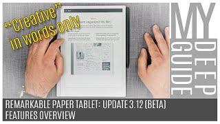 Remarkable Paper Tablet: Update 3.12 (Beta) Features Overview, Going Backwards?