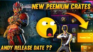 UPCOMING PREMIUM CRATES | ANDY CHARACTER RELEASE DATE | KHEL BC