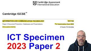 2023 SPECIMEN Paper 2, Cambridge 0417 ICT [IGCSE]