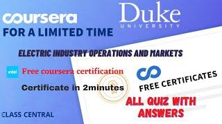 Electric Industry Operations and Markets, (week1-2) All Quiz Answers.#coursera #learning #learners