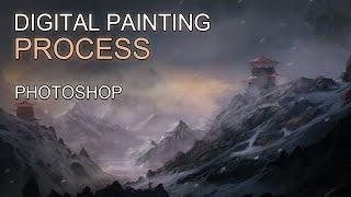 Digital Painting Timelapse - Snow Mountains