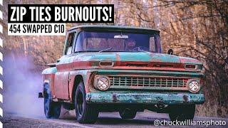 Zip Ties N Bias Plies / Riggs Garage 454 C10 Burnout Challenge! #ziptiesnbiasplies #burnoutchallenge