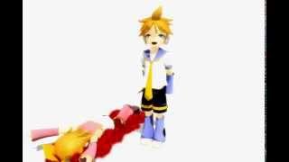 Chibi Len trips Chibi Rin then goes crazy