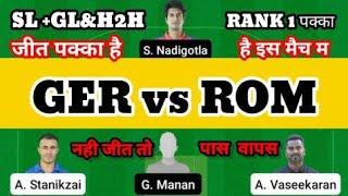 GER vs ROM Dream 11 Prediction | GER vs ROM Dream 11 GER vs ROM Dream11 Prediction Today Match