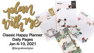 Plan With Me Classic Daily Happy Planner: Jan 4-10, 2021