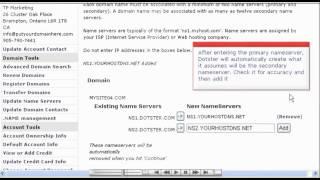 Making Domain Name Server (DNS) changes at Dotster.com