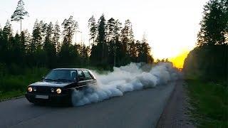 TDR.lv Hronikas #6 - Saulgriežu sagaidīšana TDR stilā :) VW Golf MK2 1.9 TDI 350+ hp LSD FWD burnout