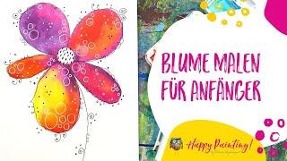 Blume malen für Anfänger in Aquarell - Happy Painting Technik