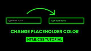 How to Change Placeholder Color using CSS | CSS For Beginners