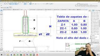 Explicación de detalle de cimentación de un plano