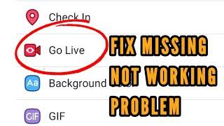 Facebook Go Live Option Missing || Not Working Problem Solved