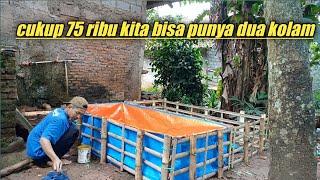 cara membuat kolam dari terpal dan bambu hanya dengan 75 ribu