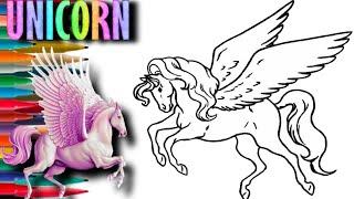 Pegasus Unicorn drawing ️ |  My little ponycartoon | #episode160 | Colouring Crafts.