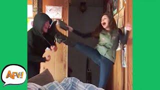 So SCARED She Actually KICKED Him!   | Funniest Pranks | AFV 2021