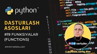 #19 Python Darslari | Funksiya