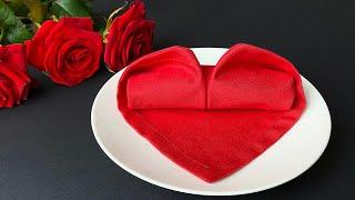 How to fold a napkin into a heart