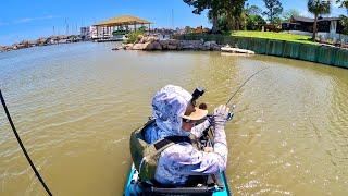 Kayak fishing by NASA Space Center Houston: They have big fish! (S7 E69)