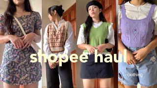 SHOPEE HAUL - knitted vest, oversized shirt, dress  |  korean clothing style | Philippines