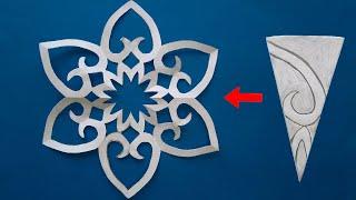 How to make a paper Snowflake For Christmas, Design Ideas, Craft Paper, DIY #001.