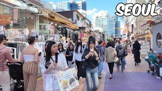 Hongdae Street Walking tour. Seoul City Korea 4k City Tour